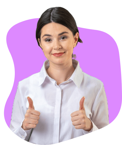 Mrs. Taylor, 5th grade teacher, giving two thumbs up
